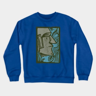 Wood Cut Moai Crewneck Sweatshirt